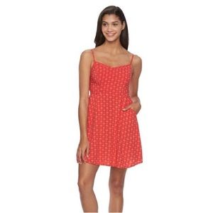 RED FLORAL COTTON SUNDRESS